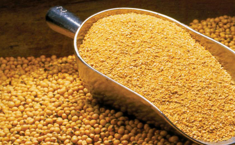 A high-protein feed ingredient produced from soybean processing